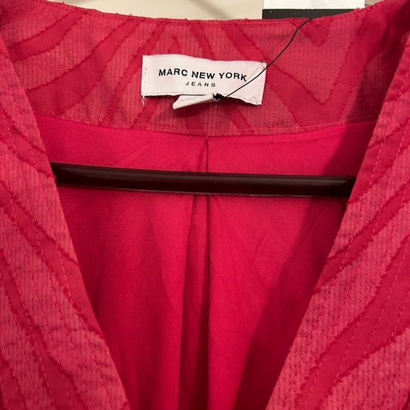 Mark New York Large dark pink blouse short sleeves v neck - Picture 2 of 9